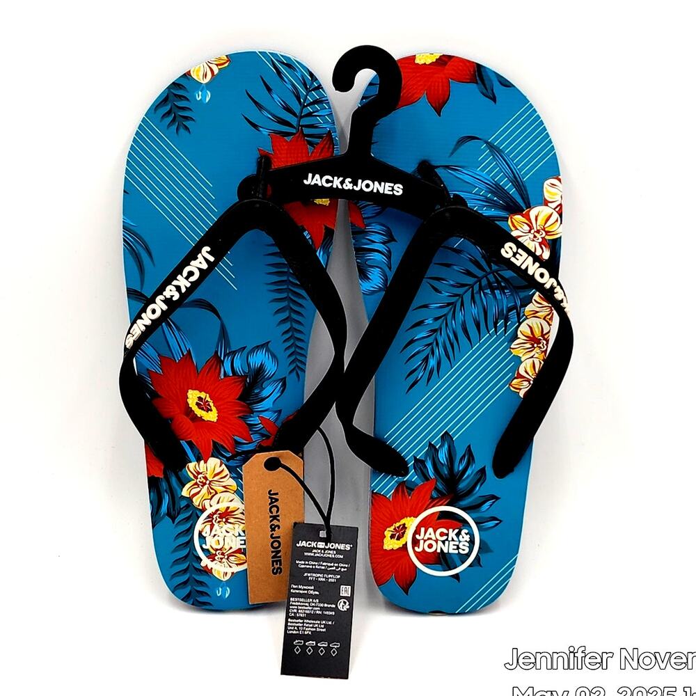 JACK & JONES MENS FLIPFLOP SIZE 11/12 'SCUBA BLUE'